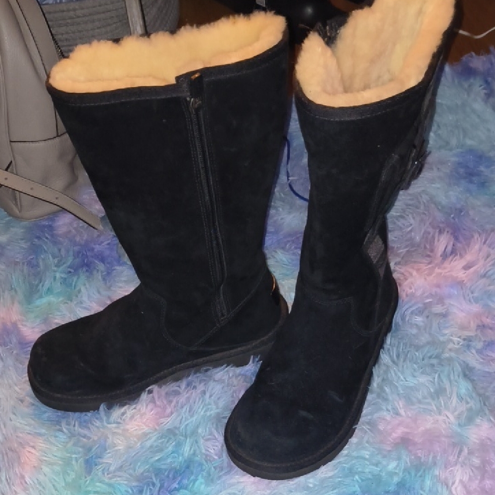 Black UGG Suede Women's Boots 8